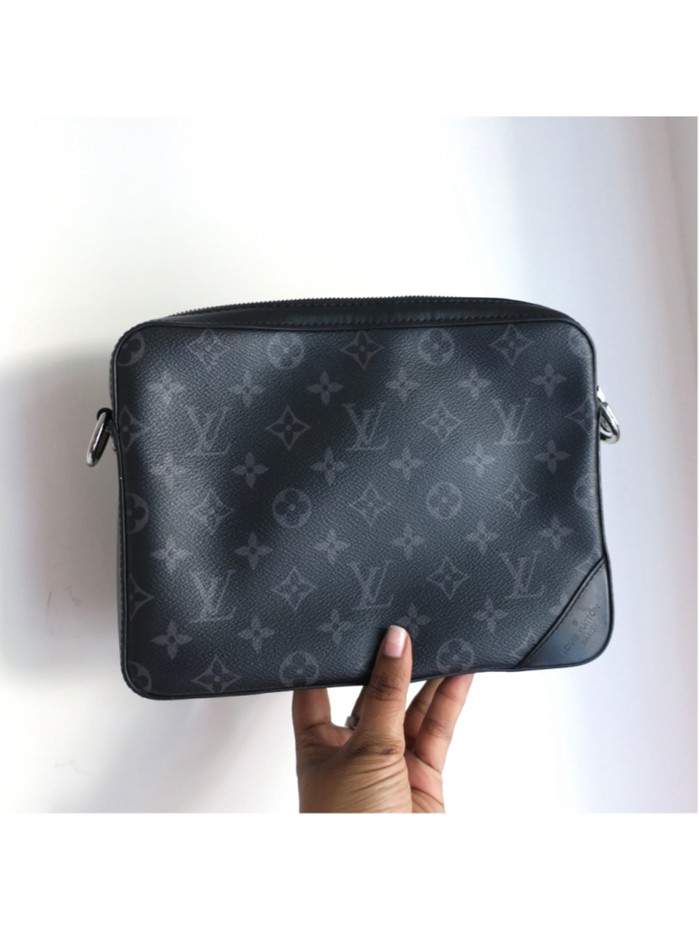 LOUIS VUITTON Monogram Eclipse Trio Large Pochette Only